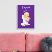 Stretted Canvas Print Paarse Angel (Insitu (Woonkamer))