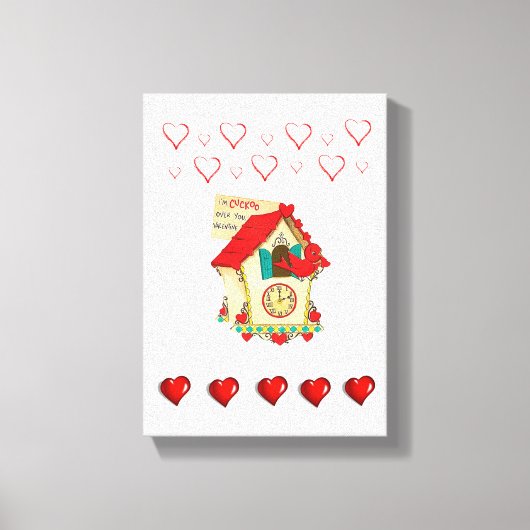 Stretted Canvas Print Valentijnsdag Bird (Voorkant)