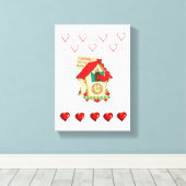 Stretted Canvas Print Valentijnsdag Bird (Insitu (Houten vloer))