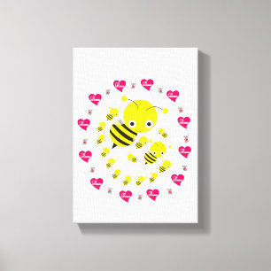 Stretted Canvas Print Valentijnsdag Bumblebee