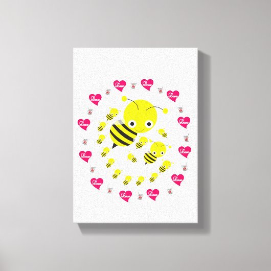 Stretted Canvas Print Valentijnsdag Bumblebee (Voorkant)