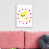 Stretted Canvas Print Valentijnsdag Bumblebee (Insitu (Woonkamer))
