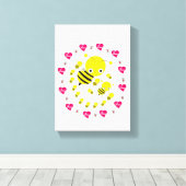 Stretted Canvas Print Valentijnsdag Bumblebee (Insitu (Houten vloer))