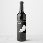 Stretting Cat Doodle Wijn Etiket (Voorkant)