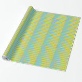 Striation Aqua Chartreuse Streep Inpakpapier (Uitgerold)