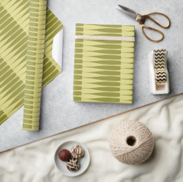 Striation Avocado Green Stripe Wrapping Paper Cadeaupapier