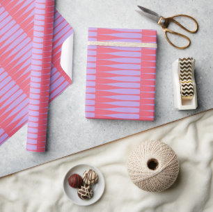 Striation Lavendel en Roze Streep Inpakpapier