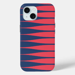 Striation Navy Blauwe en Rode iPhone Hoes