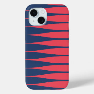 Striation Navy Blauwe en Rode iPhone Hoes