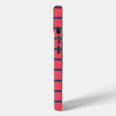 Striation Navy Blauwe en Rode iPhone Hoes (Achterkant / Links)