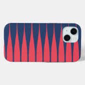 Striation Navy Blauwe en Rode iPhone Hoes (Achterkant (horizontaal))