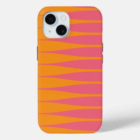 Striation Oranje en Hot Pink iPhone Hoesje (Achterkant)