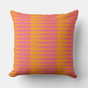 Striation Roze en Sinaasappel Stripe Kussen