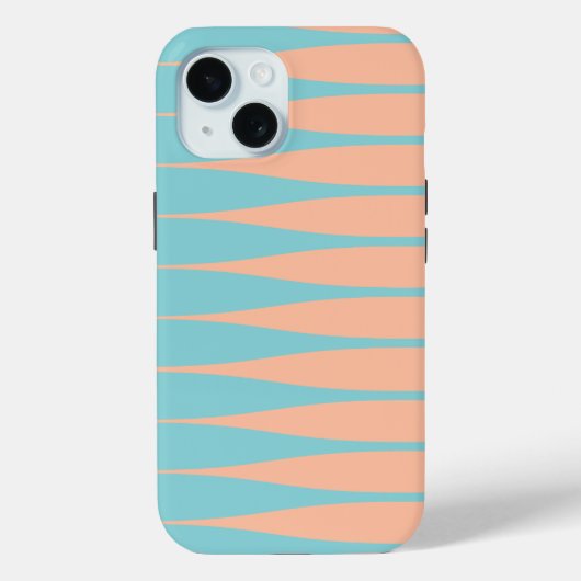 Striation Soft Aqua en Peach iPhone Hoesje (Achterkant)