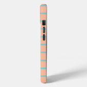 Striation Soft Aqua en Peach iPhone Hoesje (Achterkant / Links)