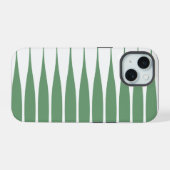 Striation Witte en Groene iPhone Hoes 15 Case (Achterkant horizontaal)
