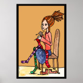 strickendes dreadlocksmädchen poster (Voorkant)