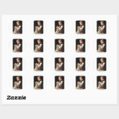 Strickendes Mädchen Knitting Girl Ronde Sticker (Vel)