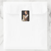 Strickendes Mädchen Knitting Girl Ronde Sticker (Tas)
