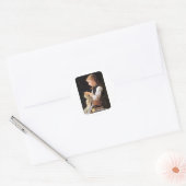 Strickendes Mädchen Knitting Girl Ronde Sticker (Envelop)