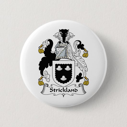 Strickland Family Crest Ronde Button 5,7 Cm (Voorkant)