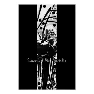 Strictly Black & White Flower Band Glossy Poster