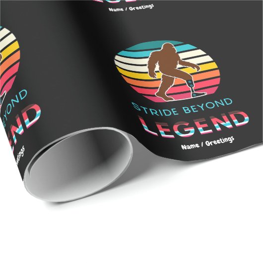 Stride Beyond Legend Sasquatch Amputee Vintage Cadeaupapier (Rol Hoek)