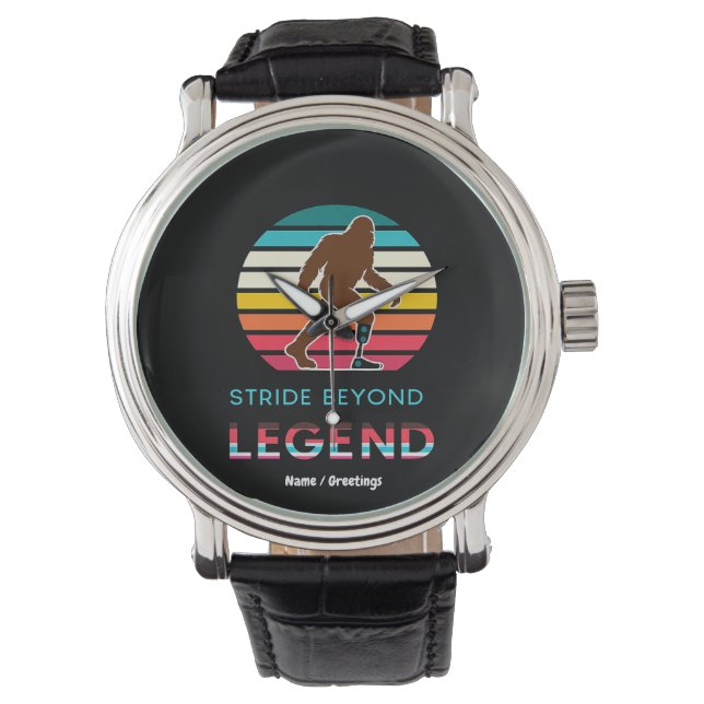 Stride Beyond Legend Sasquatch Amputee Vintage  Horloge (Voorkant)
