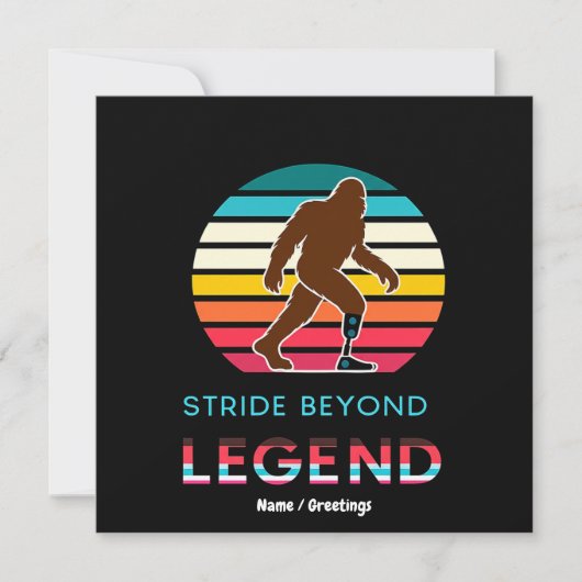 Stride Beyond Legend Sasquatch Amputee Vintage Kaart (Voorkant)