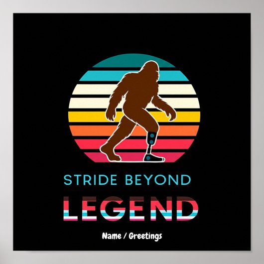 Stride Beyond Legend Sasquatch Amputee Vintage Poster (Voorkant)