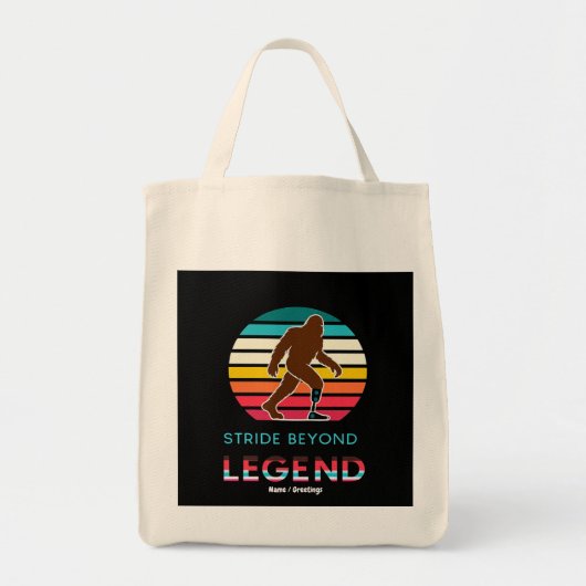 Stride Beyond Legend Sasquatch Amputee Vintage Tote Bag (Voorkant)