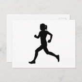Stride in Grace: Vrouw marathon loper silhouet Briefkaart (Voorkant / Achterkant)