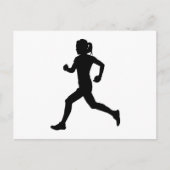 Stride in Grace: Vrouw marathon loper silhouet Briefkaart (Voorkant)