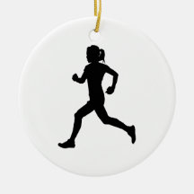 Stride in Grace: Vrouw marathon loper silhouet