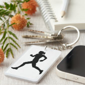 Stride in Grace: Vrouw marathon loper silhouet Sleutelhanger (Voorkant Rechts)
