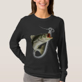 Striiped Bass Fishing Fish Hook T-shirt (Voorkant)