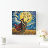 Strijd de goede strijd van het geloof vierkante klok (Huis)