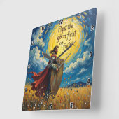 Strijd de goede strijd van het geloof vierkante klok (Hoek)