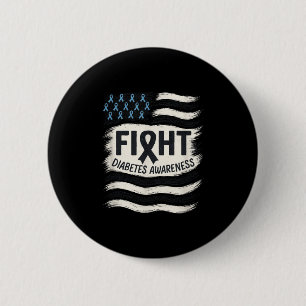 Strijd - Diabetes Awareness Ribbon Ronde Button 5,7 Cm