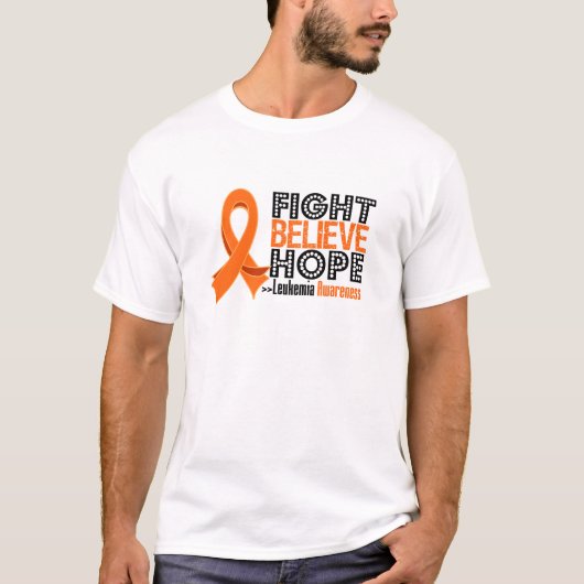 Strijd geloof hoop - leukemie t-shirt (Voorkant)