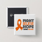 Strijd geloof hoop - leukemie vierkante button 5,1 cm (Voorkant /achterkant)