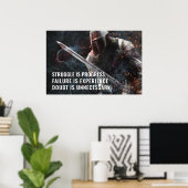 Strijd is vooruitgang - Motivatie Poster (Thuiskantoor)