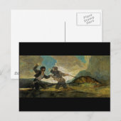 Strijd met Cudgels door Francisco Goya c 1820 Briefkaart (Voorkant / Achterkant)