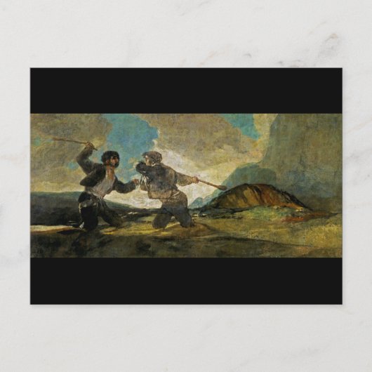 Strijd met Cudgels door Francisco Goya c 1820 Briefkaart (Voorkant)