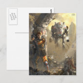 Strijd met de robot briefkaart (Voorkant / Achterkant)