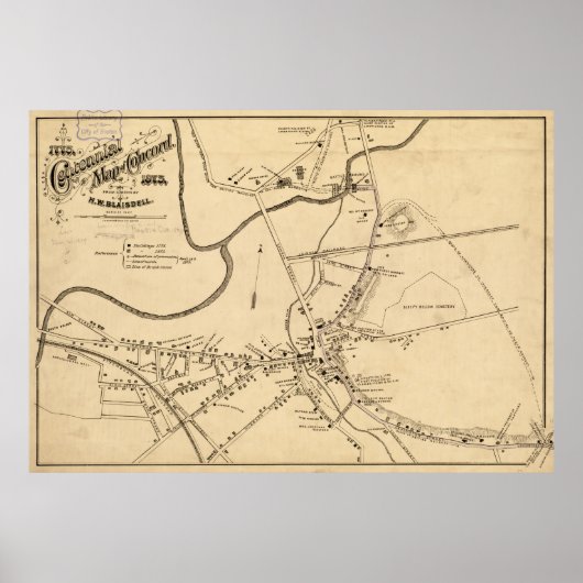 strijd om concord map (1875) poster (Voorkant)