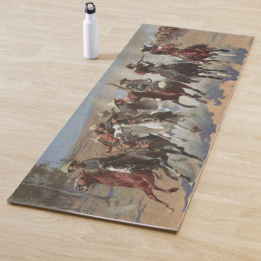 Strijd om Hout door Frederic Remington Yogamat (In situ)