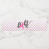 Strijd op - Kanker Bewustzijn Waterfles Etiket (Enkel label)