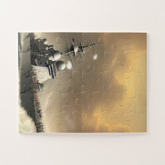 Strijd op Stormy Zeeen Legpuzzel (Horizontaal)