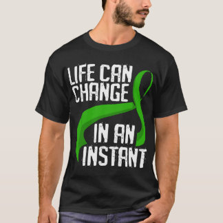 Strijd TBI Warrior Green Ribbon Traumatic Survivor T-shirt